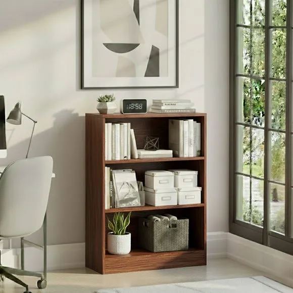 Cambridge 3-Tier Low Bookcase - Walnut Effect product