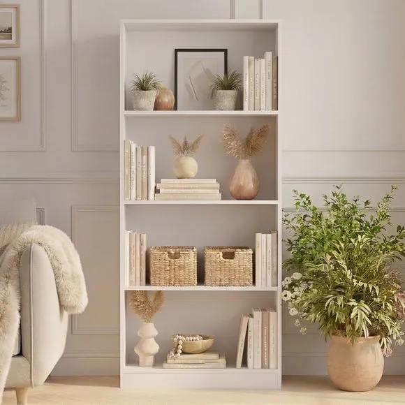 Cambridge 4-Tier Large Bookcase - White alternate view