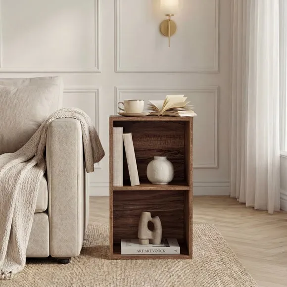 Oxford 2-Tier Cube Bookcase - Walnut Effect product