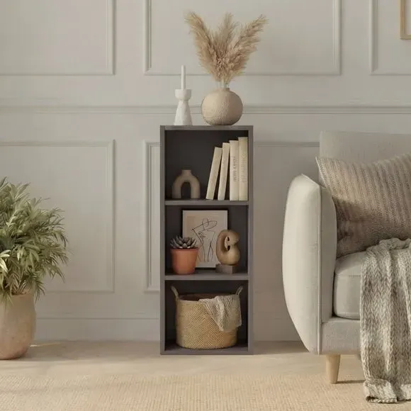 Oxford 3-Tier Cube Bookcase - Grey alternate view