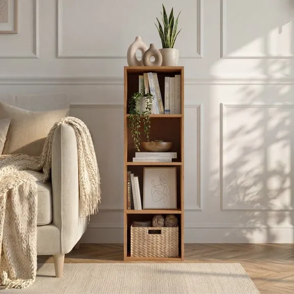 Oxford 4-Tier Cube Bookcase - Light Oak Effect alternate view