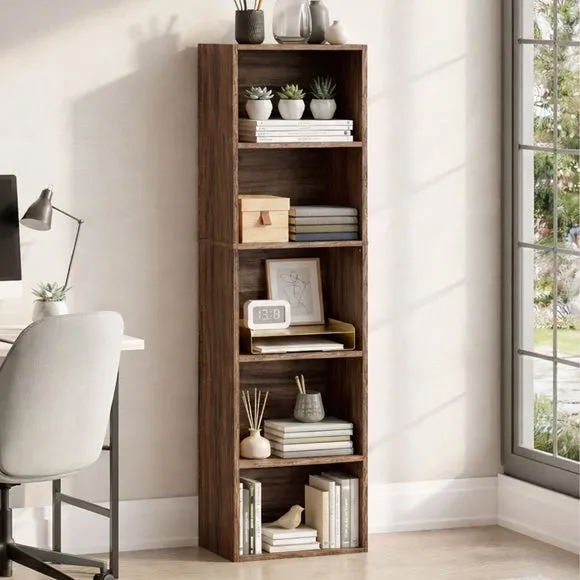 Oxford 5-Tier Cube Bookcase - Walnut Effect product