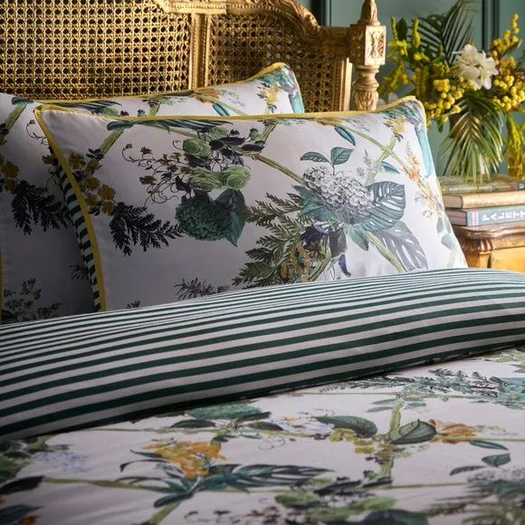 Duvet Cover & Pillowcase Set - Green, Cotton alternate view