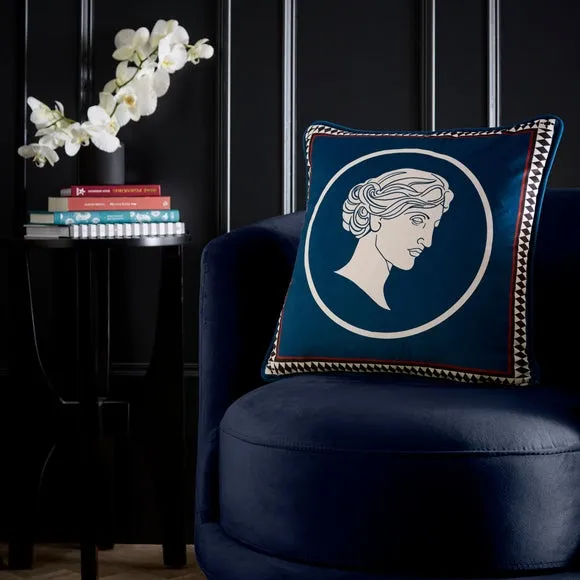 Goddess Square Cushion - Teal Blue, Velvet product