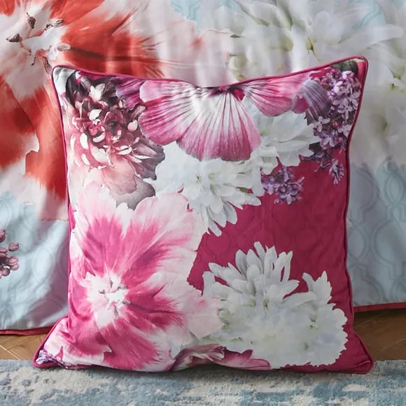 Square Filled Cushion Floral Design - Pink alternate view