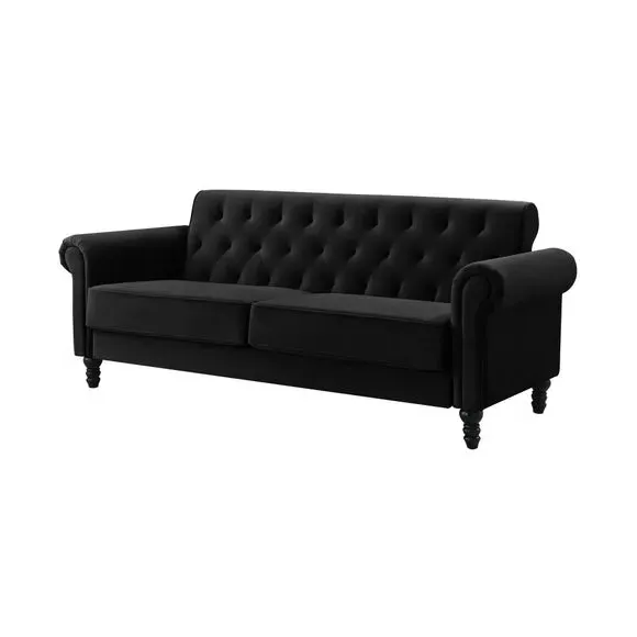 Greta 3-Seater Sofa - Black, Velvet product