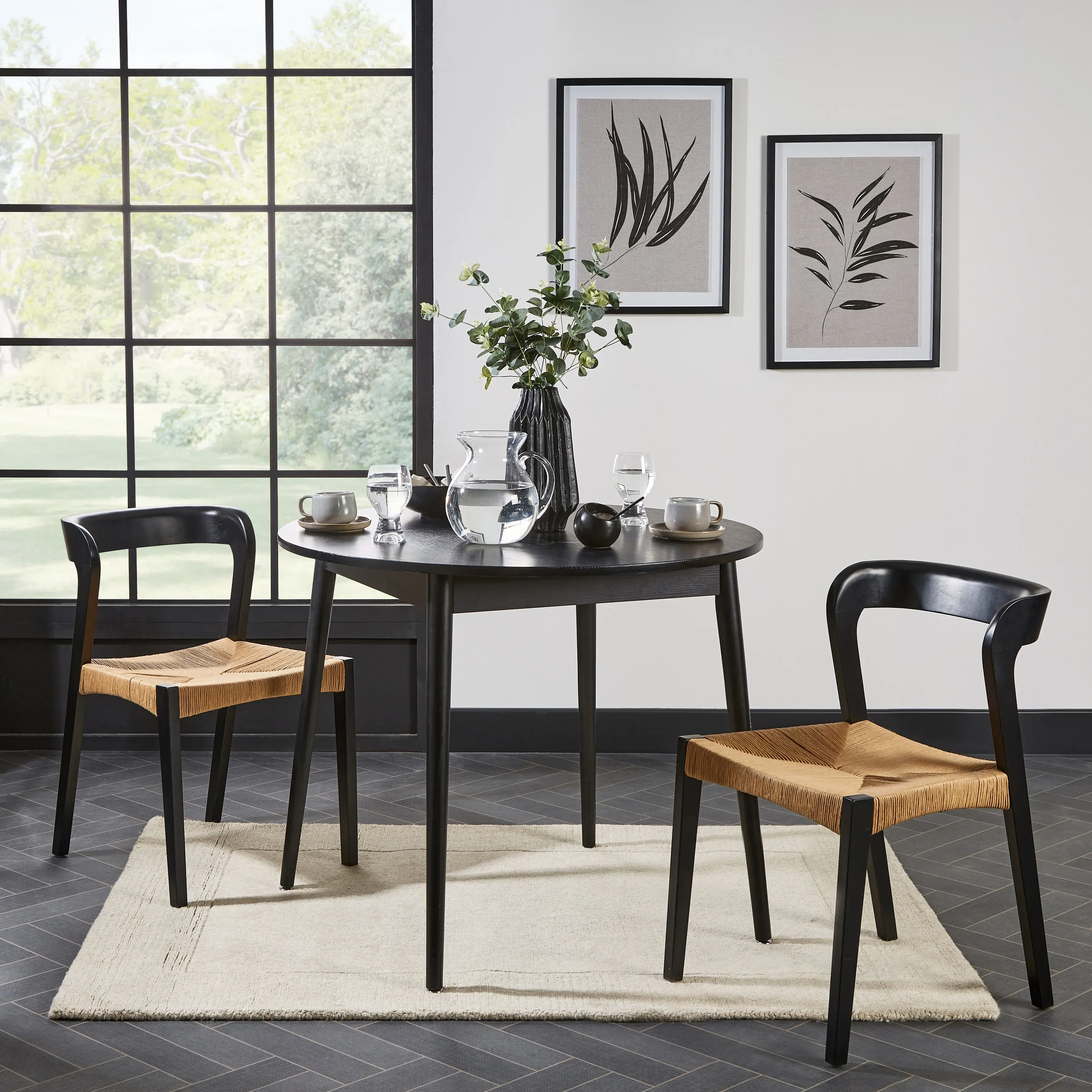 leo-dining-table-with-2-melia-chairs-black image