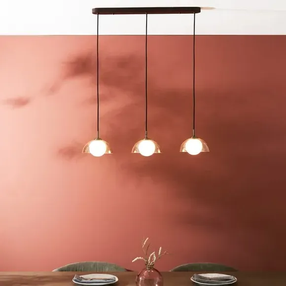 Brigitte 3-Light Adjustable Ceiling Light - Dark Wood, Glass product
