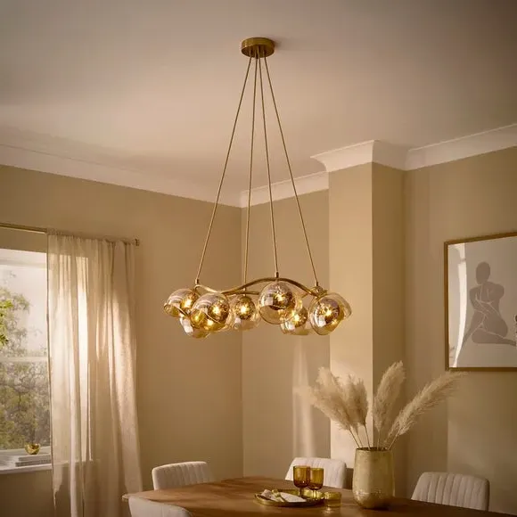 Kira 8-Light Ceiling Light - Brown, Glass alternate view