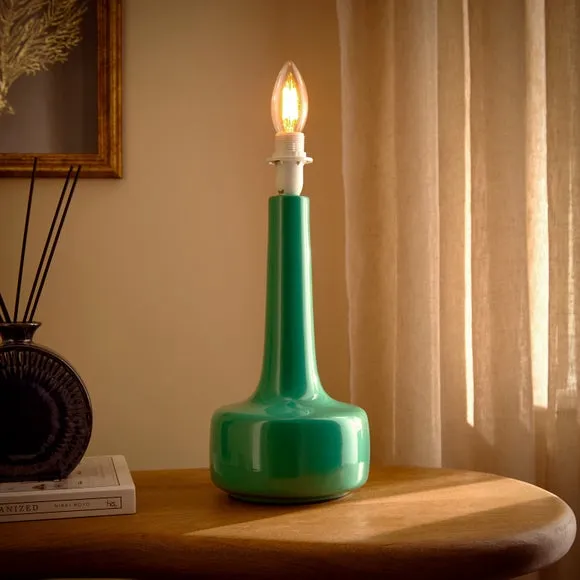 Cleo Curved Table Lamp Base - Aqua, Ceramic alternate view