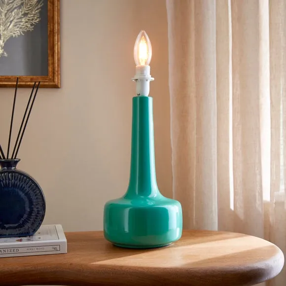 Cleo Curved Table Lamp Base - Aqua, Ceramic product