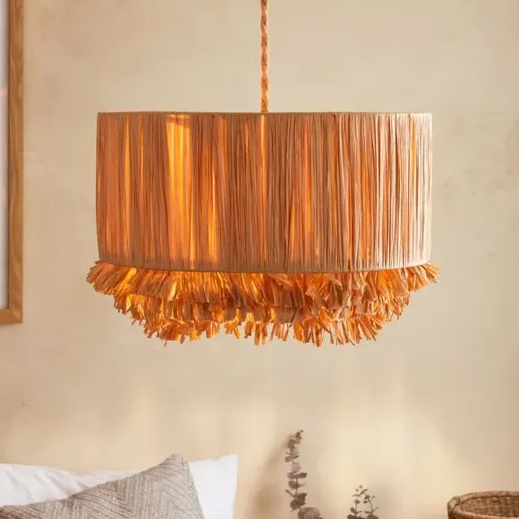 Kassia Easy Fit Pendant Shade - Natural, Raffia