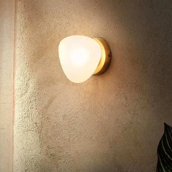 Pebble Wall Light with Dimmer - Frosted Gold, Glass alternate view