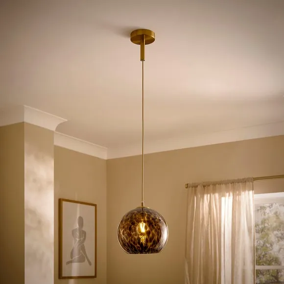 Kira Tortoiseshell Pendant Light - Brown, Glass alternate view