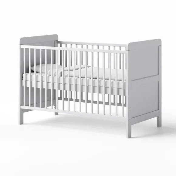 3 Piece Nursery Furniture Set with Convertible Cot Bed - White alternate view