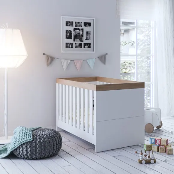 Burlington Convertible Cot Bed - White, Oak product