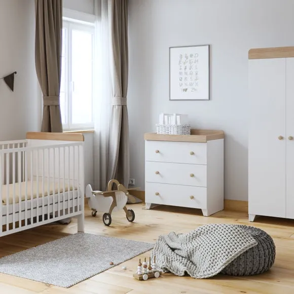 Classic Oak Effect 3-Piece Nursery Furniture Set - White product