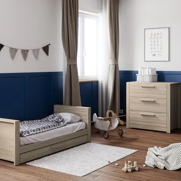 Ellesmere Cot Bed and 3 Drawer Chest Nursery Set - Grey Ash alternate view