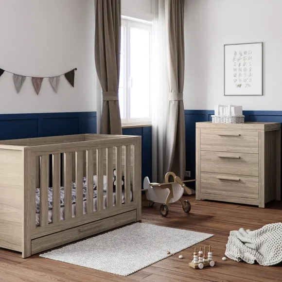 Ellesmere Cot Bed and 3 Drawer Chest Nursery Set - Grey Ash product