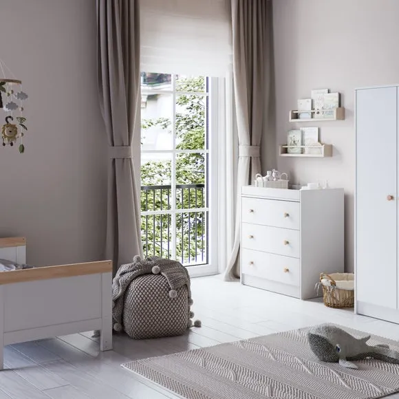 Florence 3 Piece Nursery Furniture Set - White, Oak alternate view