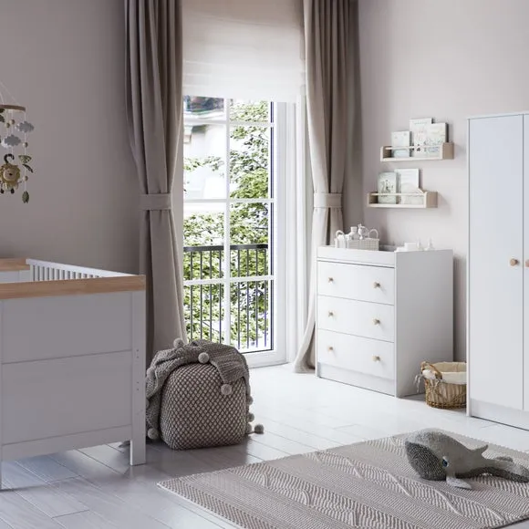 Florence 3 Piece Nursery Furniture Set - White, Oak product