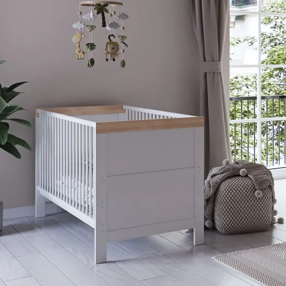 Florence Cot Bed with Adjustable Mattress Heights - White, Oak product