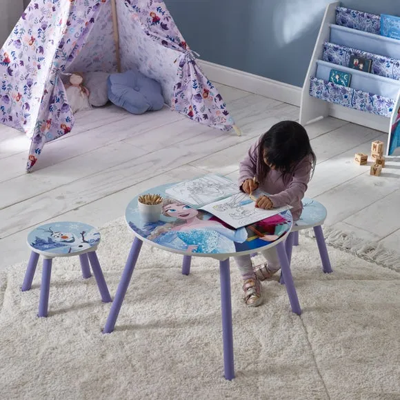 Disney Frozen Kids Table and 2 Stools - Blue alternate view