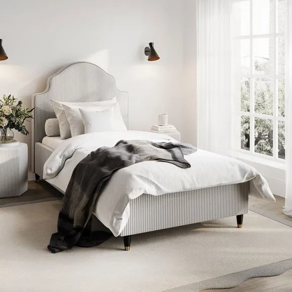 Monterey Bed Frame - Light Grey, Cotton Fabric
