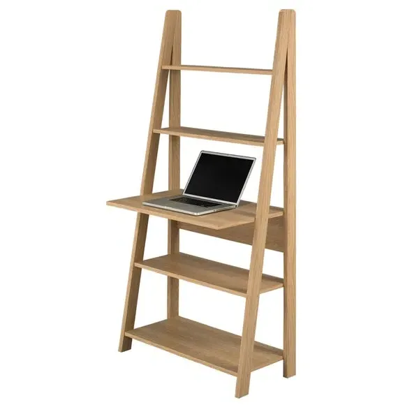 Ladder Desk with Storage - Black, Particleboard alternate view