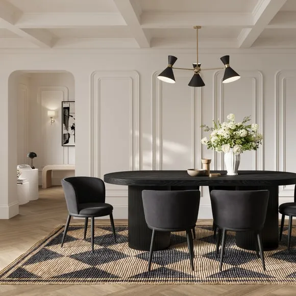 Nova Velvet Set of 2 Dining Chairs - Black product