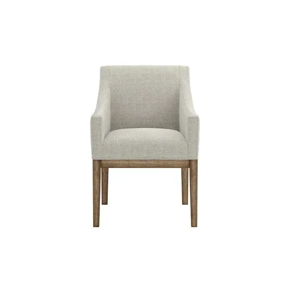 Piper Dining Chair with Arms - Brown, Faux Linen alternate view