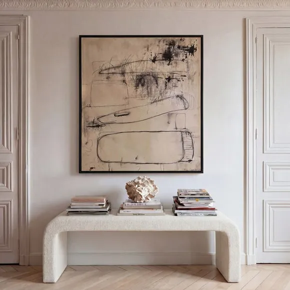Ren Upholstered Bench - Ivory, Chenille Boucle product
