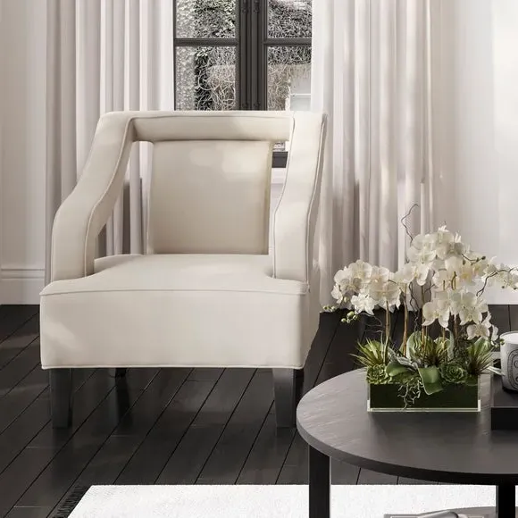 Sofia Accent Chair - Ivory, Velvet alternate view