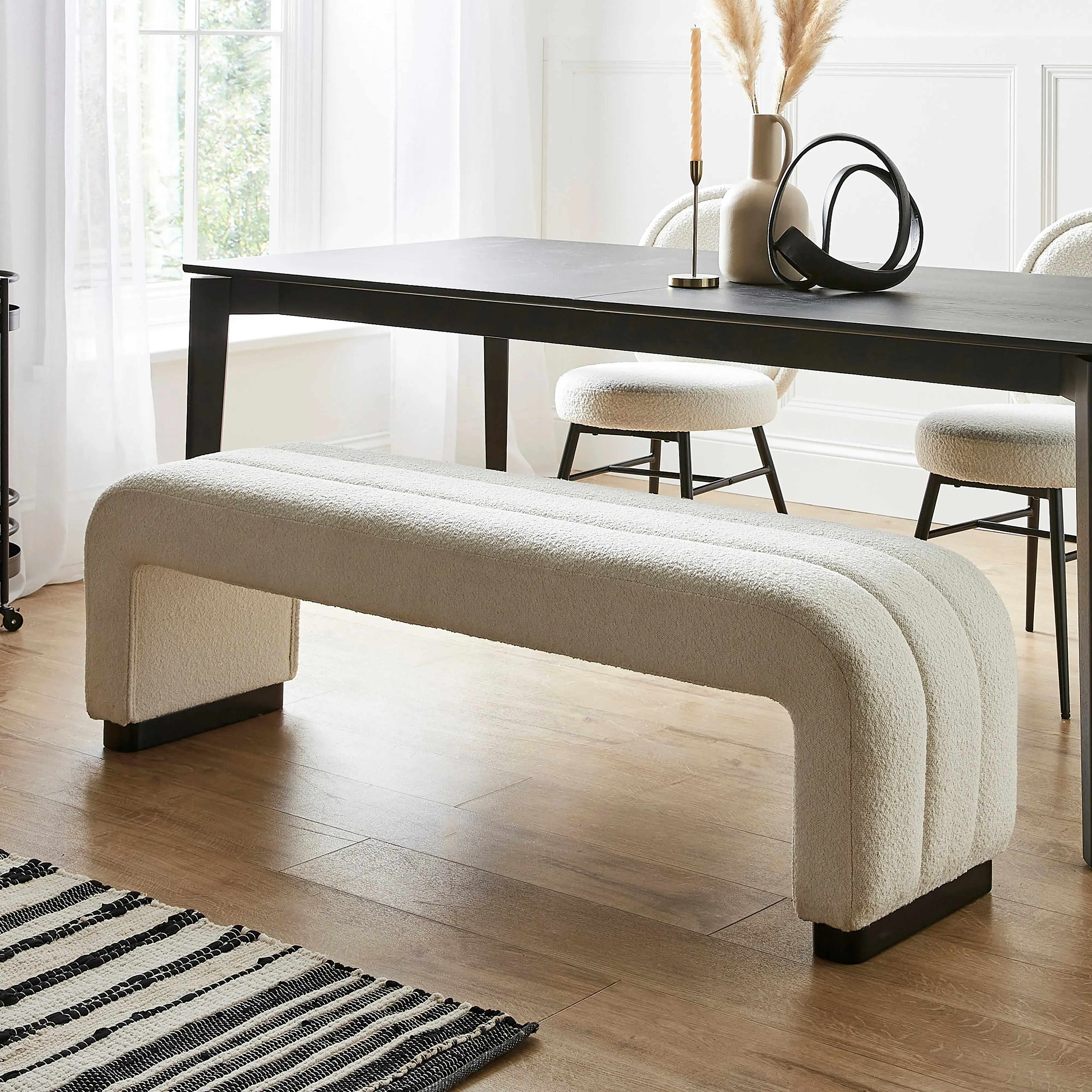 lucilla-dining-bench-boucle-boucle-ivory image