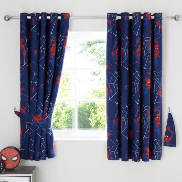 Spider-Man Thermal Blackout Eyelet Curtains - Navy alternate view