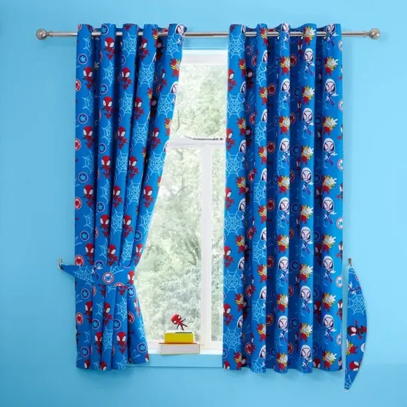 Spidey and His Amazing Friends Blackout Eyelet Curtains - Blue alternate view