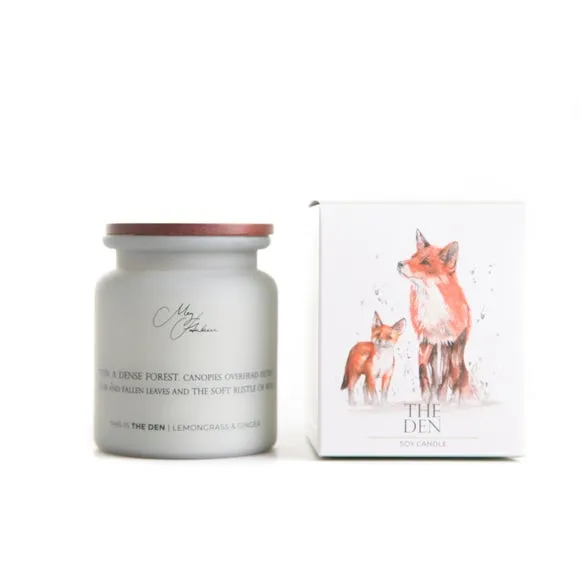 The Den Fox and Cub Soy Candle - White product