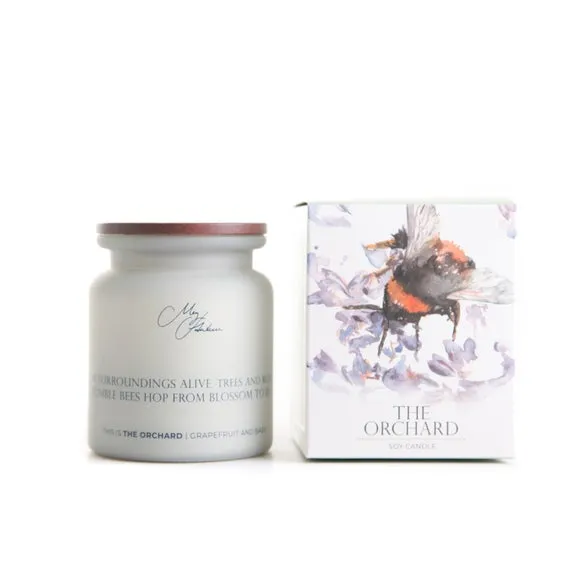 The Orchard Bee on Heather Soy Candle - White product
