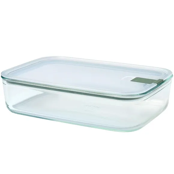 EasyClip Glass Storage Container - Sage Green, Borosilicate Glass