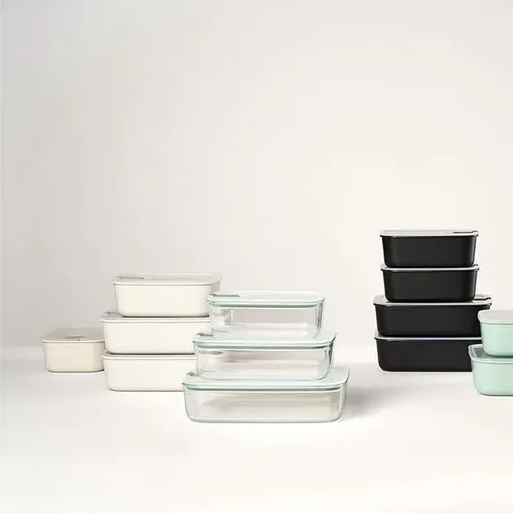 EasyClip Set of 3 Food Containers - White by Dunelm, image 3