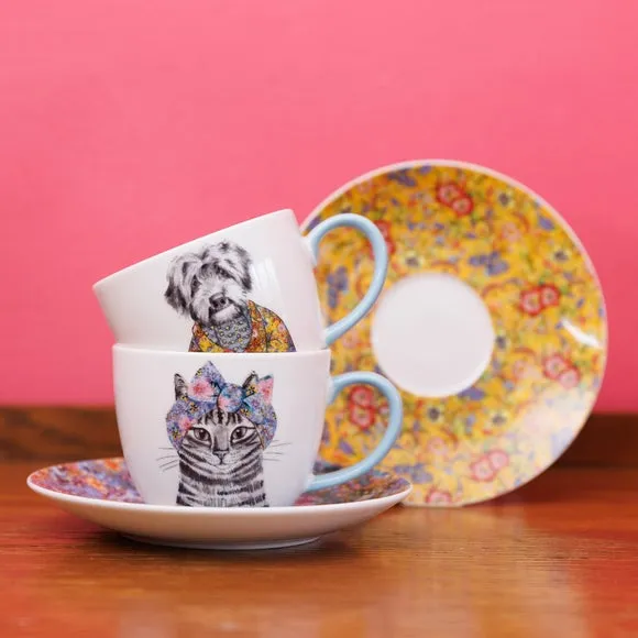 Teacup and Saucer Set - White, Fine China product