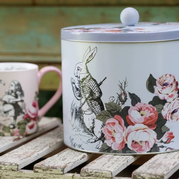 V&A Alice in Wonderland Round Biscuit Tin - Blue alternate view