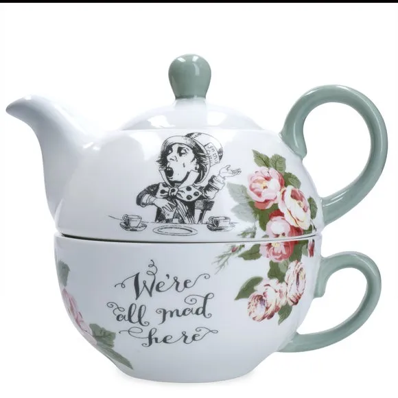 V&A Alice Teapot and Tea Cup - White, Fine China alternate view