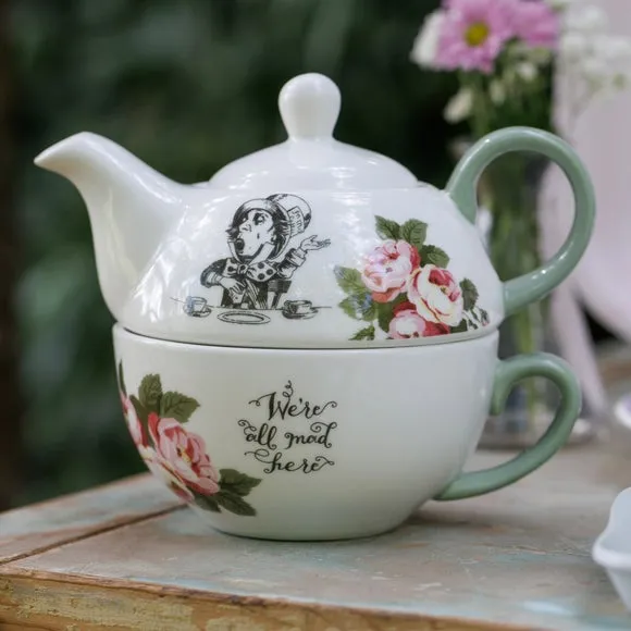 V&A Alice Teapot and Tea Cup - White, Fine China product