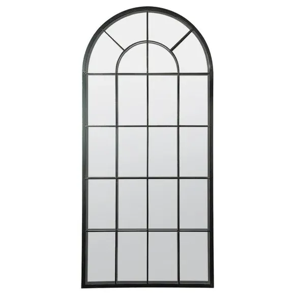 Lotus Wall Mirror Indoor Outdoor - Black, Iron alternate view