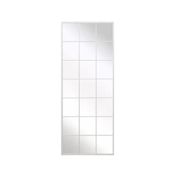 Rectangle Window Wall Mirror - White, Metal alternate view