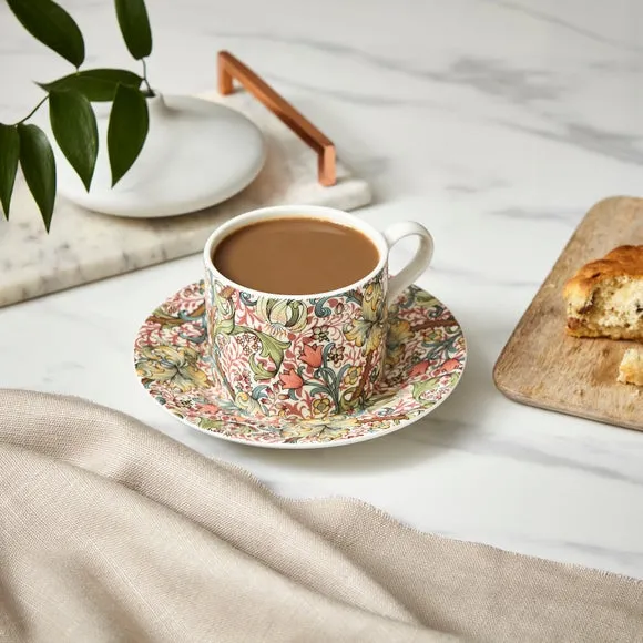 Golden Lily Cup & Saucer - Pink, Porcelain