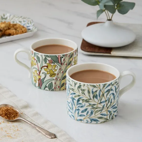 Morris & Co Daffodil & Willow Bough Set of 2 Mugs - Multicolor, Porcelain product