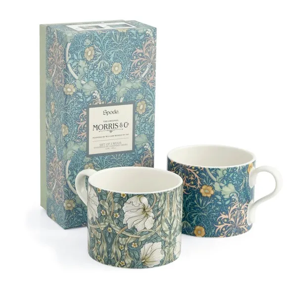 Morris & Co Seaweed & Pimpernel Set of 2 Mugs - Blue, Porcelain alternate view