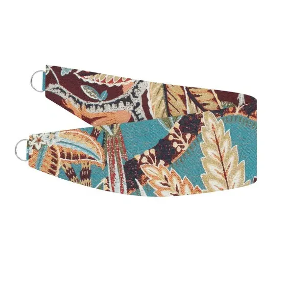 Curtain Tieback with Floral Pattern - Green alternate view